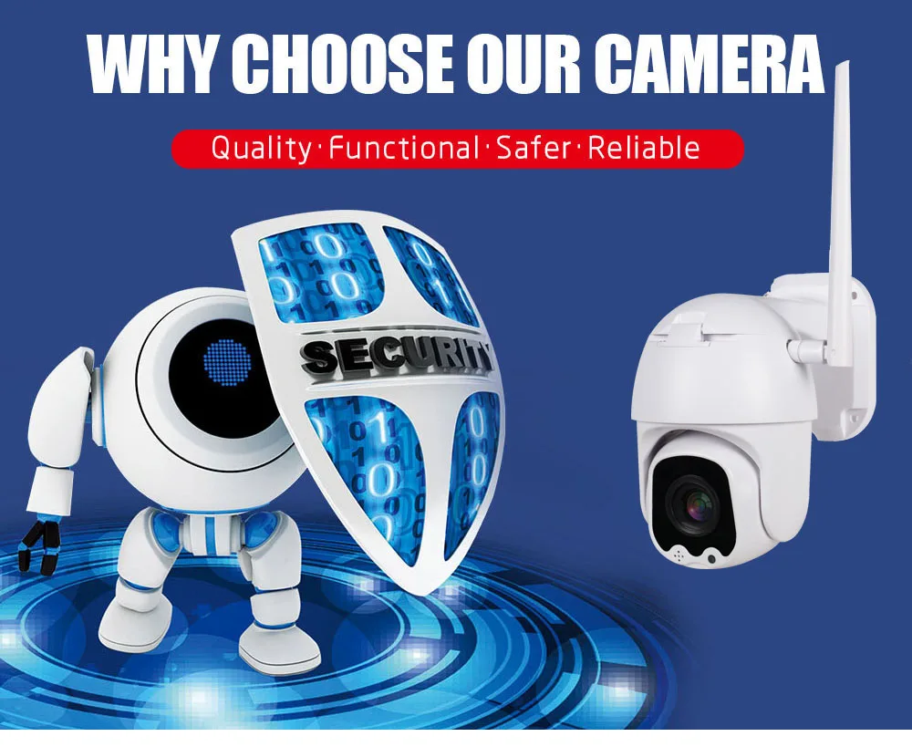 5MP 2MP 1080P FHD беспроводная WiFi IP камера P2P CCTV PTZ купольная камера наружная Водонепроницаемая POE домашняя охранная камера наблюдения SD карта IR 40 м