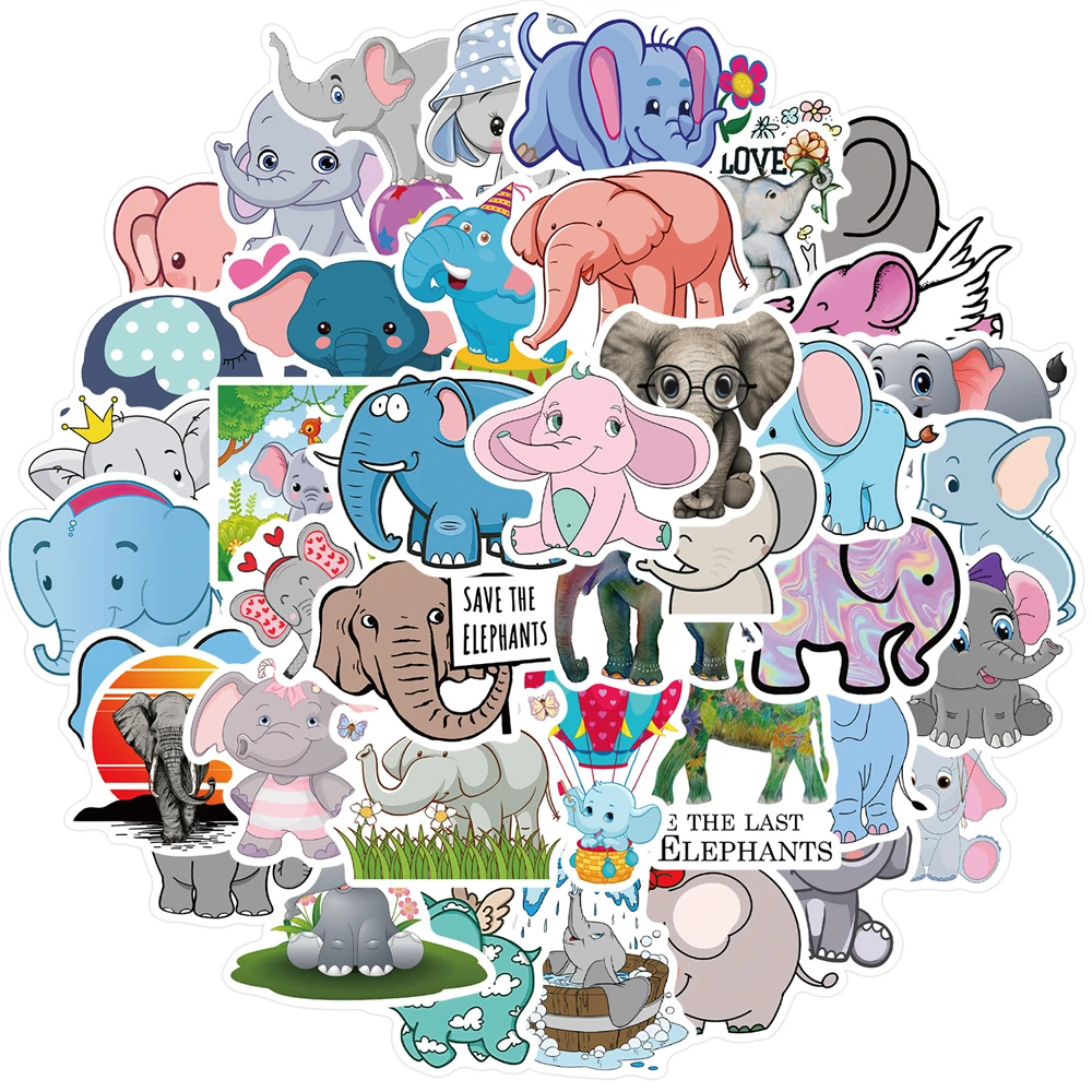 103050 pcs cartoon cute baby elephant doodle stickers diy phone fridge laptop moto luggage skateboard kids toy reward stickers free global shipping