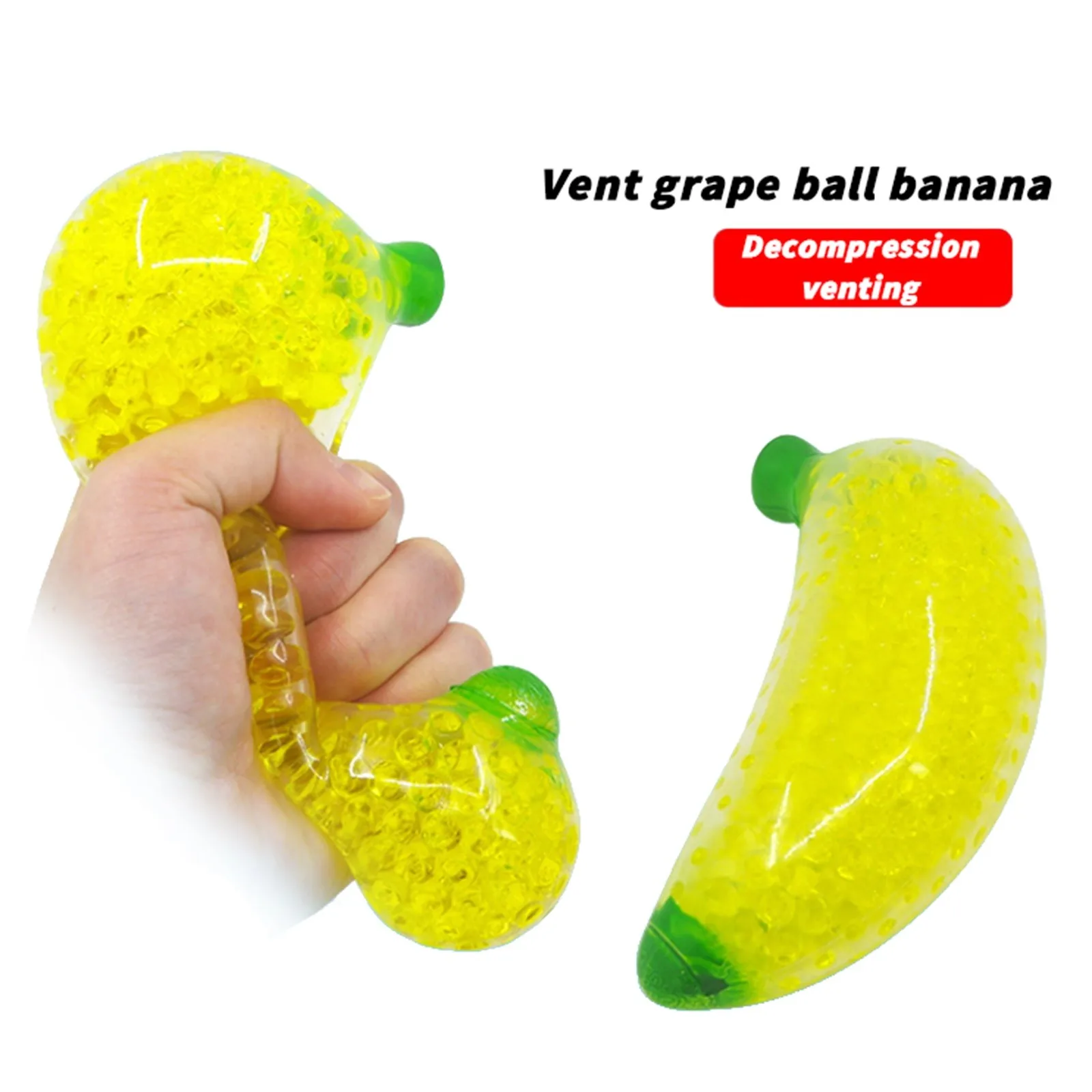 

1 шт. 5 мл банановые сжимаемые шарики для упражнений ручной мяч цветной мяч для детей взрослых декомпрессионные фруктовые игрушки