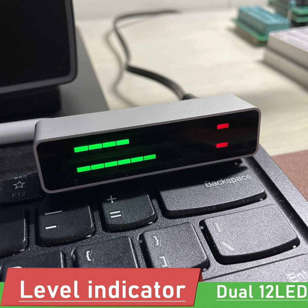

DYKB Level indicator Dual 12 LED Stereo power Amplifier music Spectrum Display VU Meter AGC Mode Light Speed rhythm Analyzer