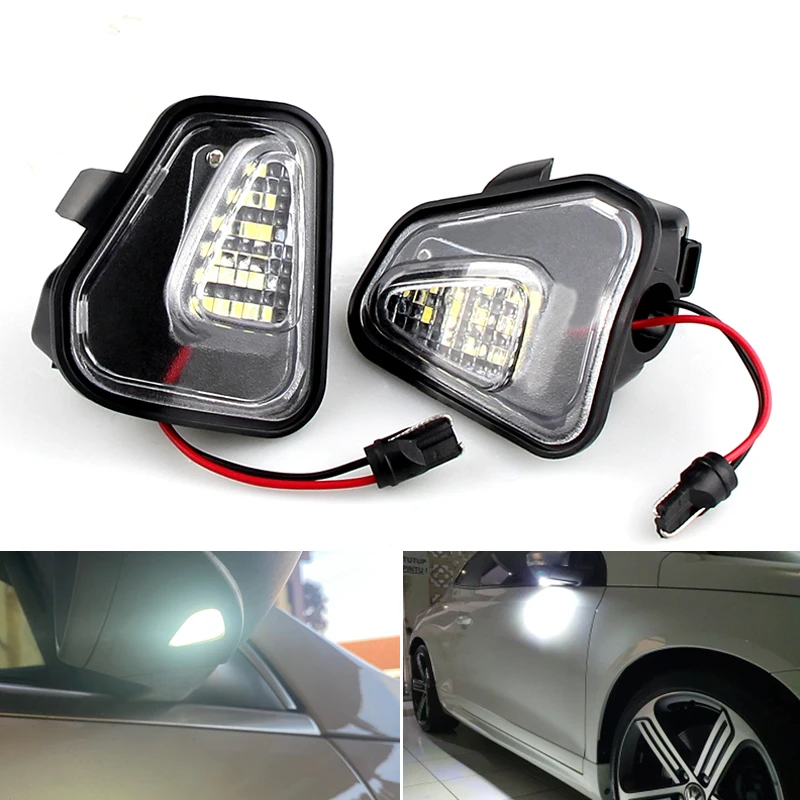 

2Pcs LED Side Mirror Rearview Puddle Light Welcome Courtesy Lamp For Volkswagen VW Passat B7 For CC Scirocco MK6 EOS Beetle R