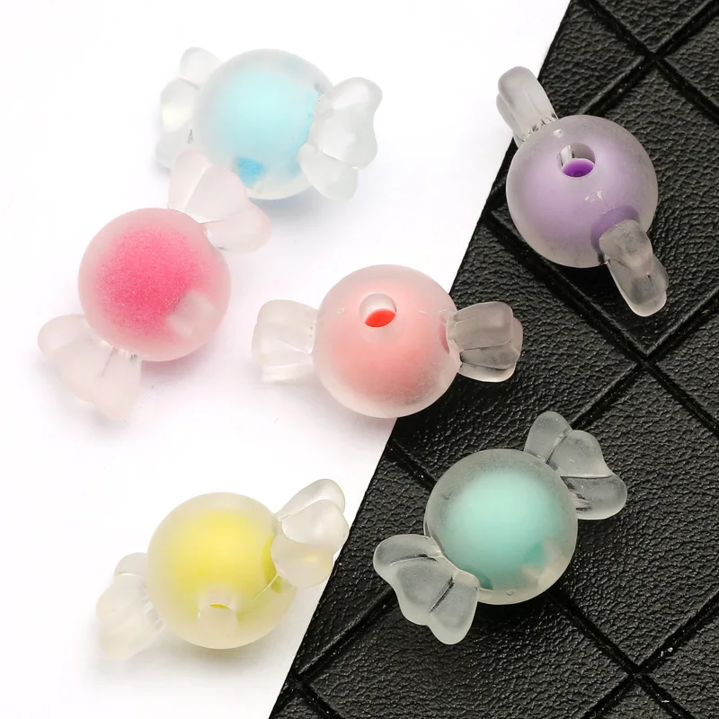 

10-30pcs Frosted 21x12mm Colorful Candy Loose Acrylic Spacer Beads For DIY Jewelry Making Charm Necklace Bracelet Accessories