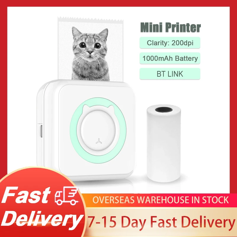 

Mini Thermal Printer 200DPI Resolution BT4.0 Phone Connection Wireless Portable Thermal Printer Clearly Portable Thermal Printer