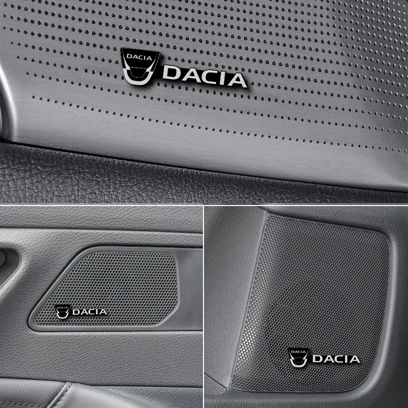 4 шт. алюминиевые 3D наклейки для динамика Dacia Duster Logan Sandero 2 Mcv Sandero|Дискодержатель| |