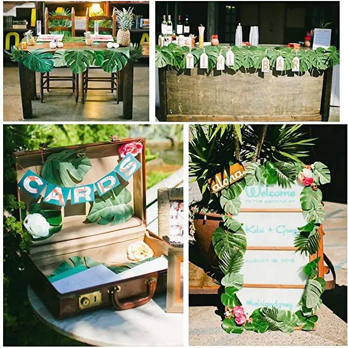 12 шт. искусственные тропические листья пальмы остров стиль Моделирование