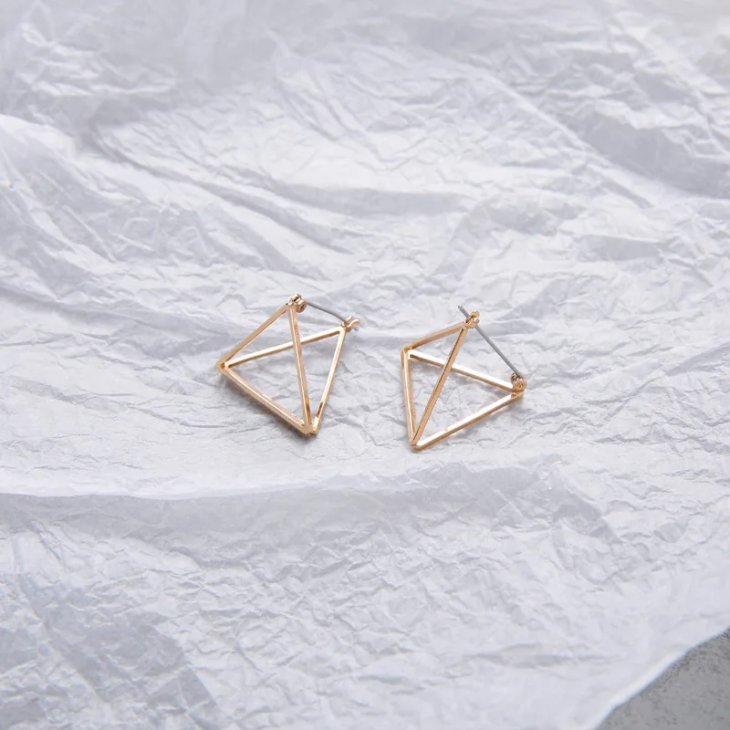 2020 New Fashion Europe Minimalist Punk Earrings Set for Women Geometric 3D Triangle Polygon Brincos Party Jewelry Gift | Украшения и