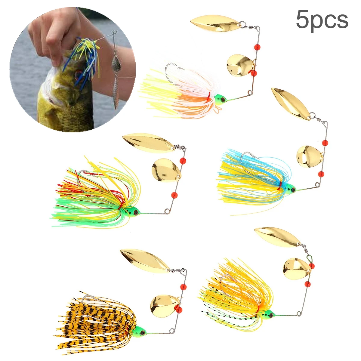 

5pcs /set Wobbler Lures Spinners Spoon Fishing Bait for Pike Peche Tackle All Artificial Baits Metal Sequins Spinnerbait