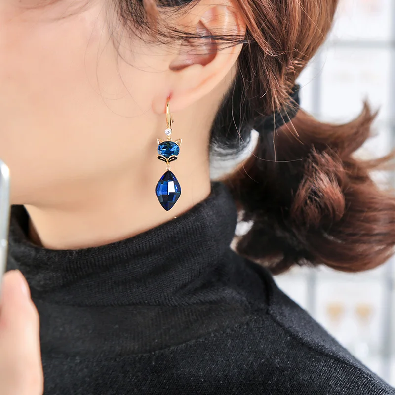 

Ethnic Bohemia Gold Color Zircon Fox Drop Earrings For Women Gifts Charming Date Gift Earring Handmade Classic Fashion