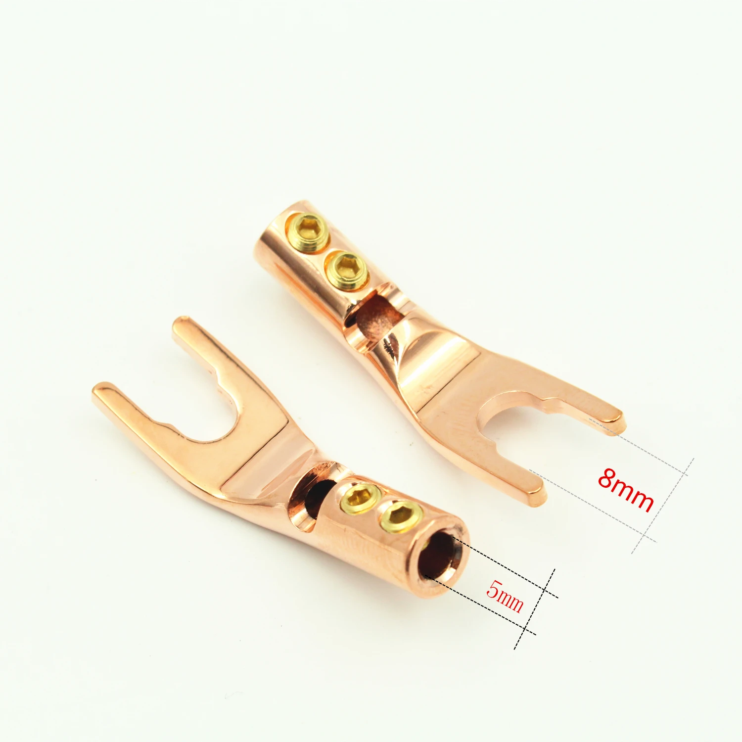4PCS Hifi High Performance Red Copper Rhodium Plated/Gold Plated Y Plug Amplifier Decoder Audio Speaker Cable Connection | Электроника