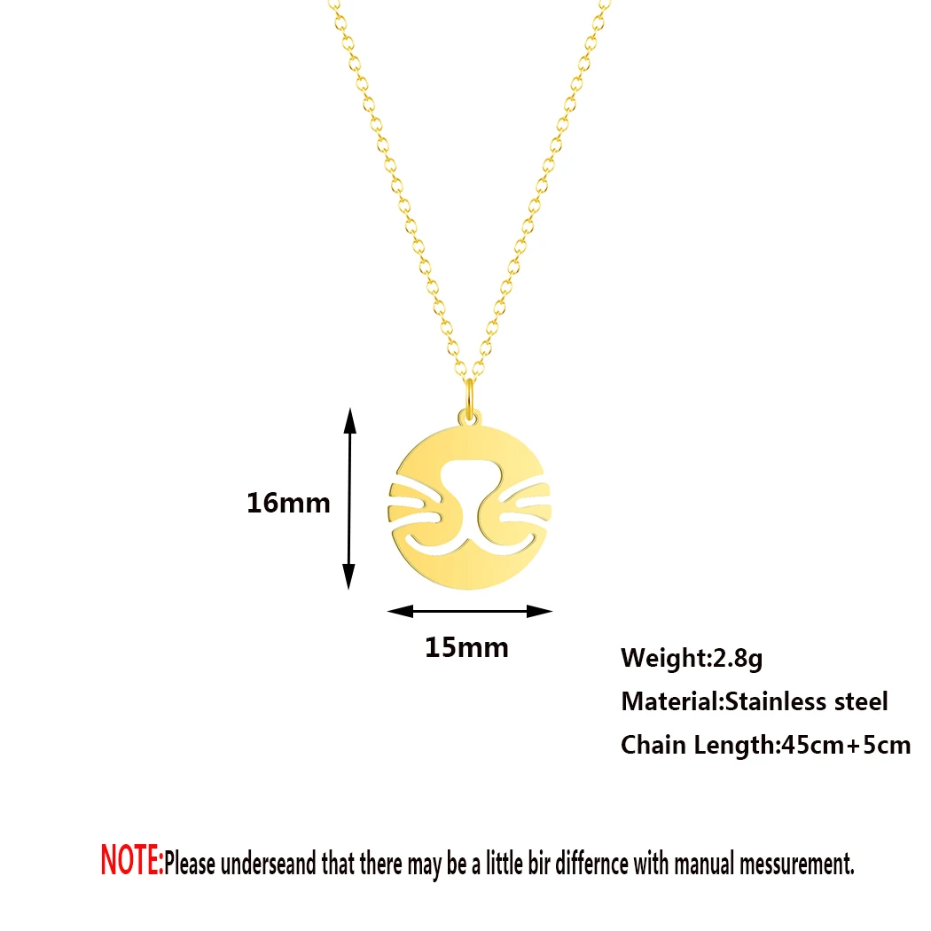 

Stainless Steel Necklace For Women Cute Kitten Cat Gold And Silver Color Pendant Necklace Engagement Jewelry