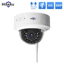Wireless 3MP Wifi Security Camera Outdoor 2 Way Audio Dome Surveillance IP Vandal-proof P2P Compatible with Hiseeu Wireless Kit