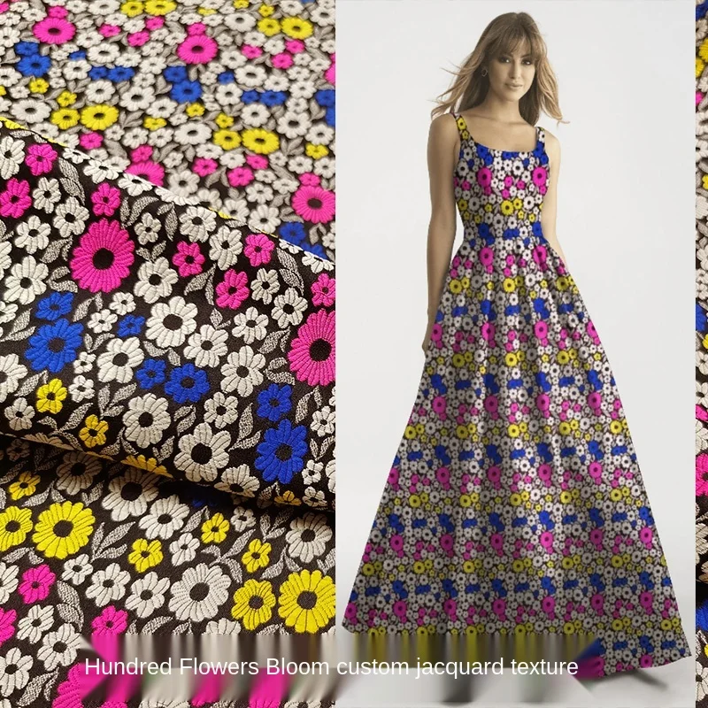 

European floral yarn-dyed jacquard dress fabric autumn suit brocade cheongsam handmade diy fabric