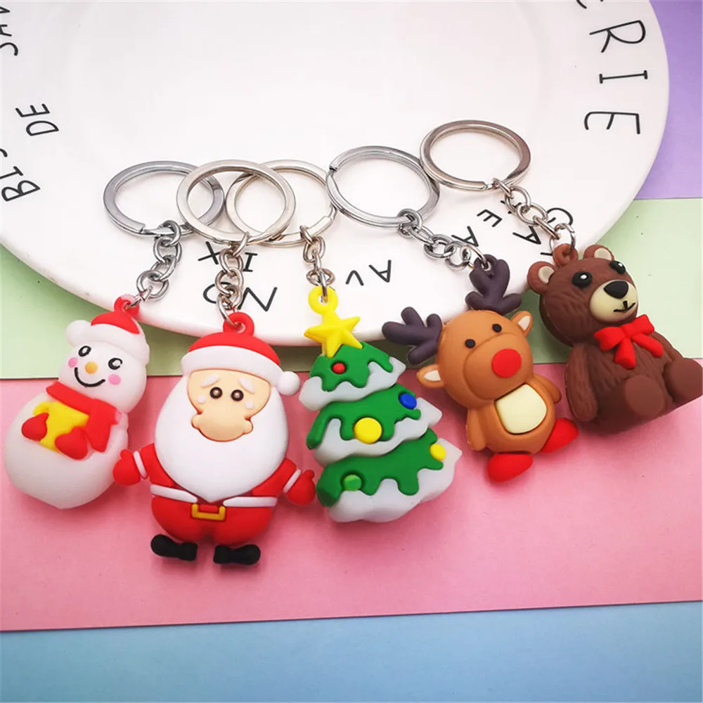 Косплей Рождество мультфильм Рождественская елка Санта Клаус Снеговик брелок