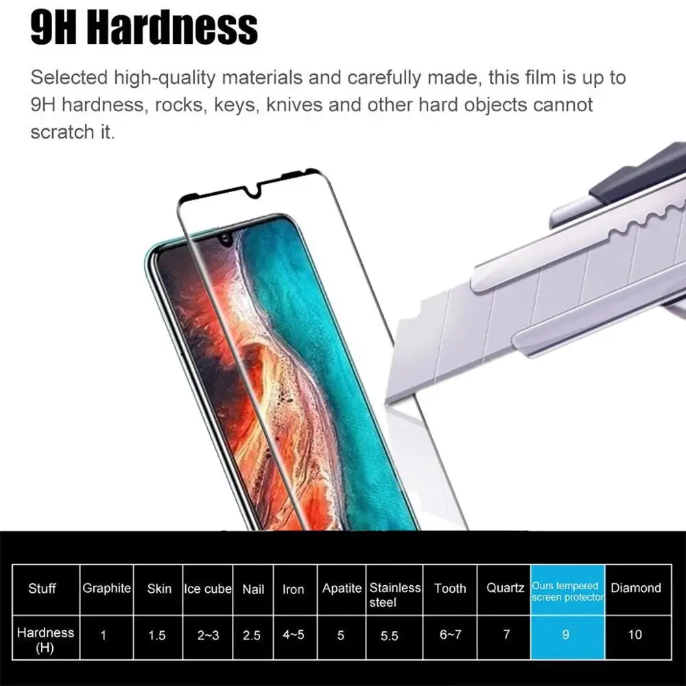 3D 9H черное закаленное стекло для ZTE Blade V10 Взрывозащищенная стеклянная пленка