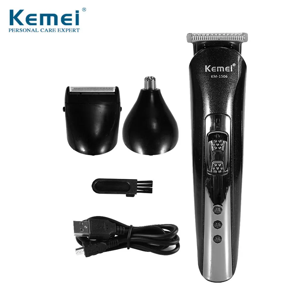 Перезаряжаемая Беспроводная Бритва KEMEI для бороды носа машинка стрижки волос