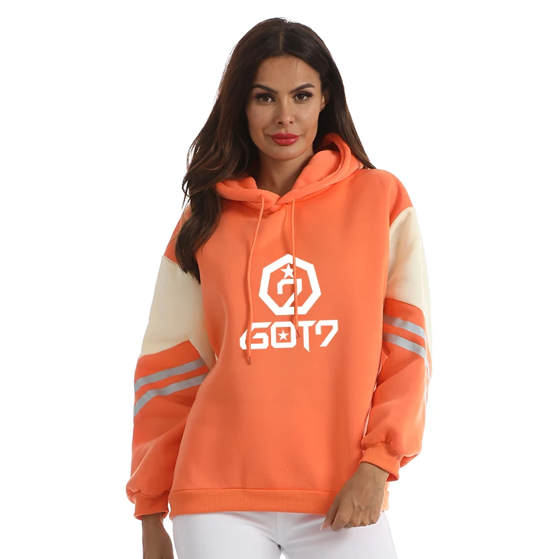 Толстовки Got7 с капюшоном Kpop осенне зимние флисовые повседневные корейские