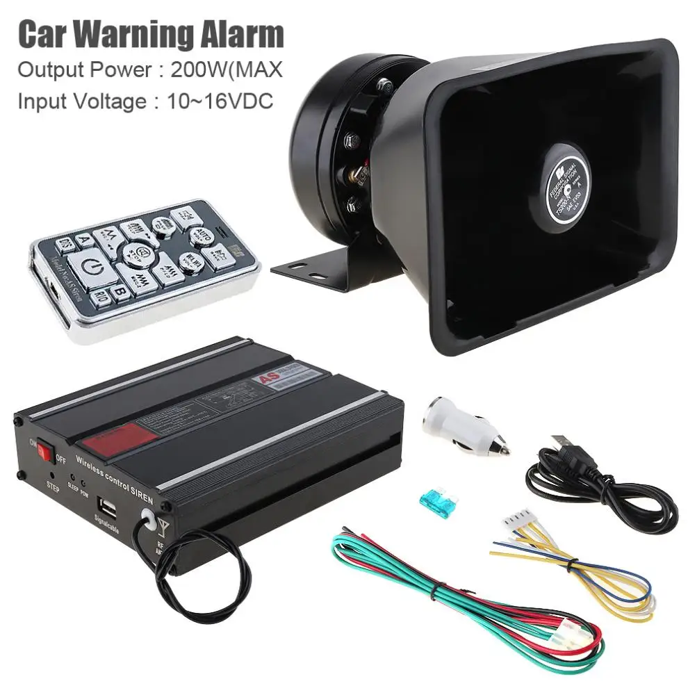 12 В 200 Вт 18 тонов Громкая Автомобильная сирена звуковой сигнал предупреждающая