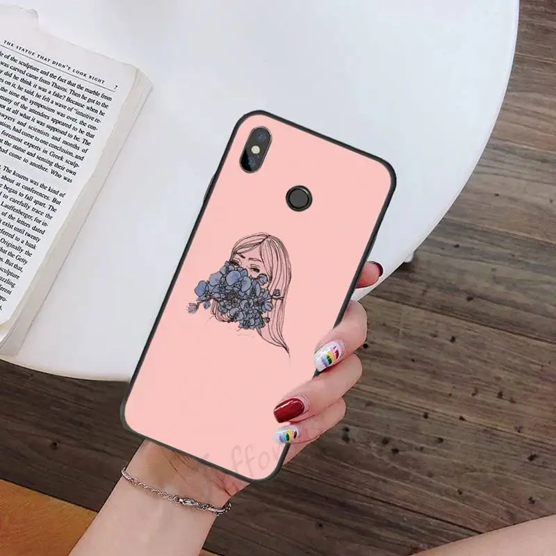 

Retro Art line pair love sun flower Phone Case For Xiaomi Redmi 7 9t 9se k20 mi8 max3 lite 9 note 8 9s 10 pro Silicone Shell
