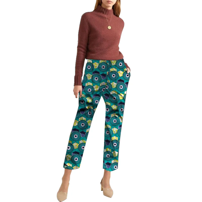 

African fashion Ankle-Length Pants for ladies print pant custom made casual trousers wear female groom outfits
