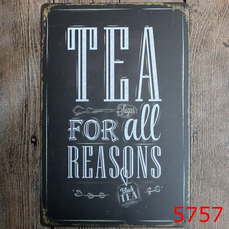 

Metal Tin Sign tea for all reasons Bar Pub Vintage Retro Poster Cafe ART