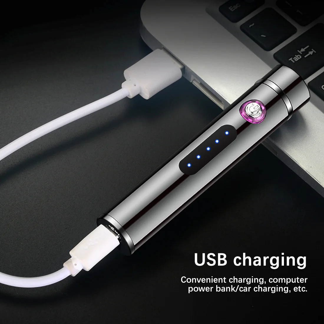 

2021 New Thin Cigarette Lighter Metal Usb Charging Lighters Rechargeable Electric Lighter Windproof High Quality Gadgets For Men
