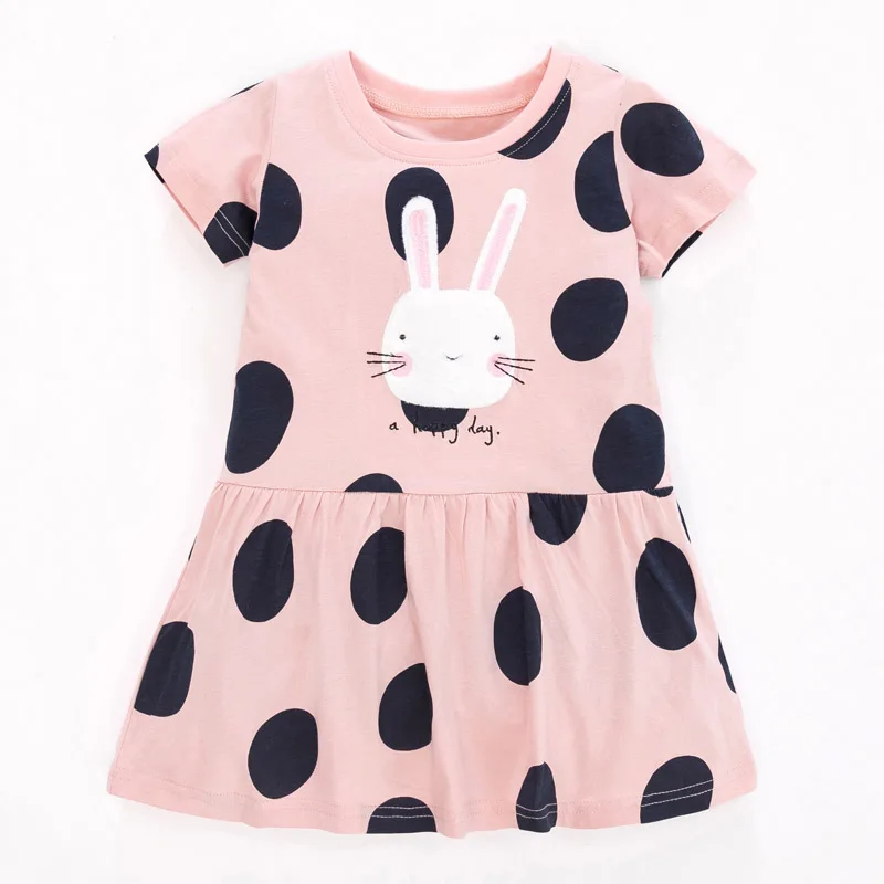 

Одежда для маленьких девочек, брендовые качественные хлопковые детские платья принцессы, повседневное цельнокроеное летнее платье-трапец...