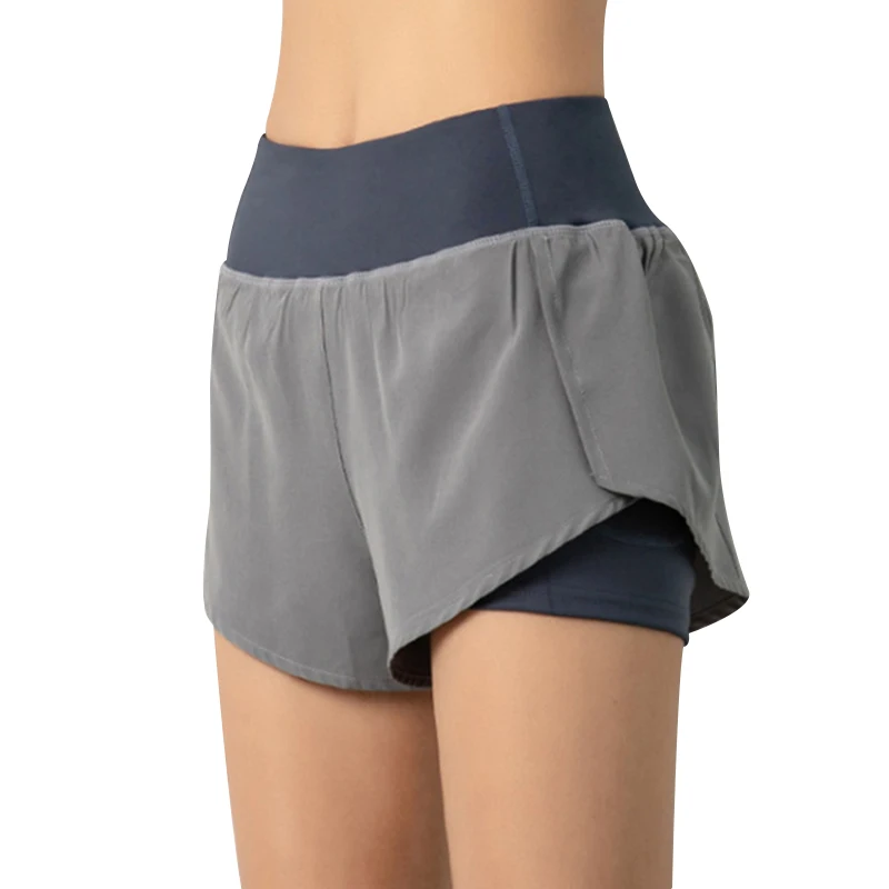 

2020 Newly Women Fitness Shorts Ladies Quick Dry High Elasticity Shorts Double Layer Shorts With Pocket Mulher Calções
