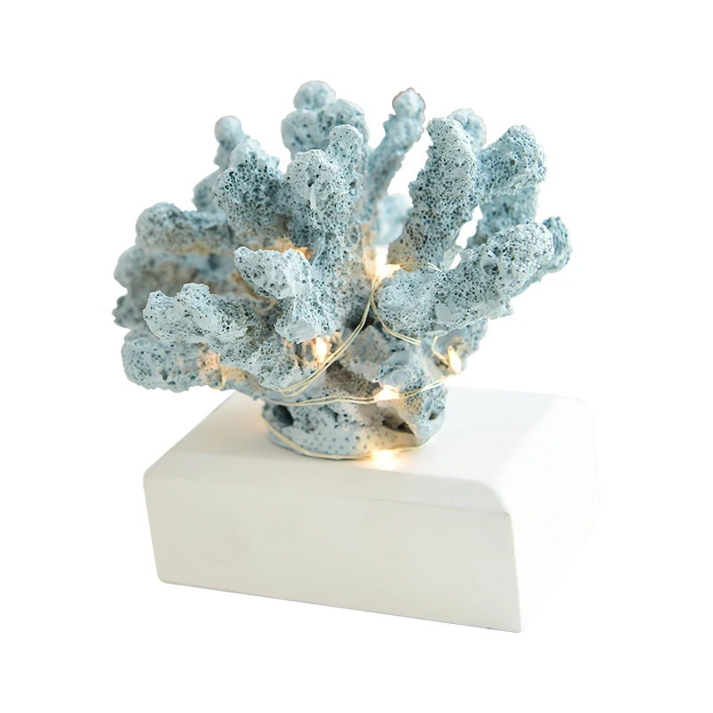 Коралловая ракушка скульптура светодиодный Светодиодная настольная лампа для