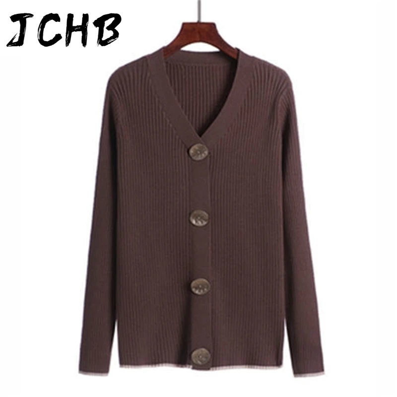 

Pullover Autumn Sweater Women Casual Loose V Neck Long Sleeve Knitted Jumper 2021 Elegant Female Solid Button Bottoming Sweater