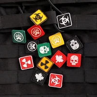 2 5cm mini pvc badges patch light armband clothes backpack decoration stickers biochemical skull bear claw shiny sticker