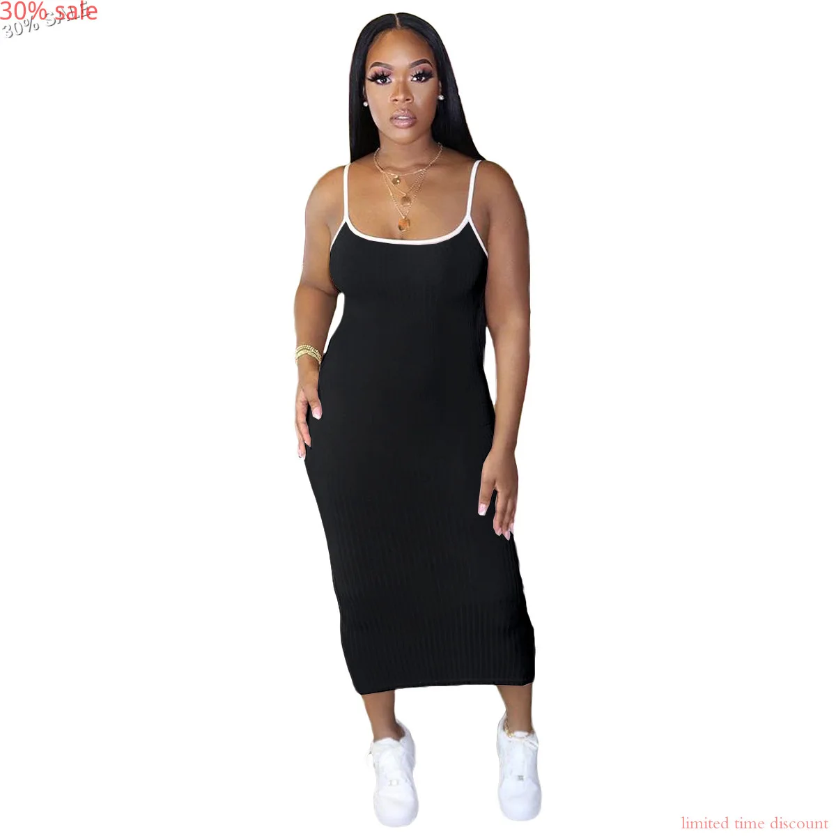 Женское летнее платье на бретелях длинные платья для женщин без рукавов