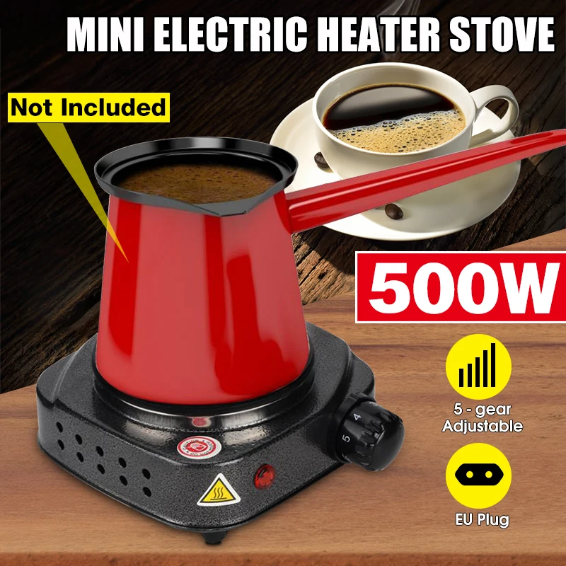 

500W 220V Mini Electric Heaters Stove Hot Cooker Plate Milk Water Coffee Tea Heating Furnace Multifunctional Kitchen Appliance