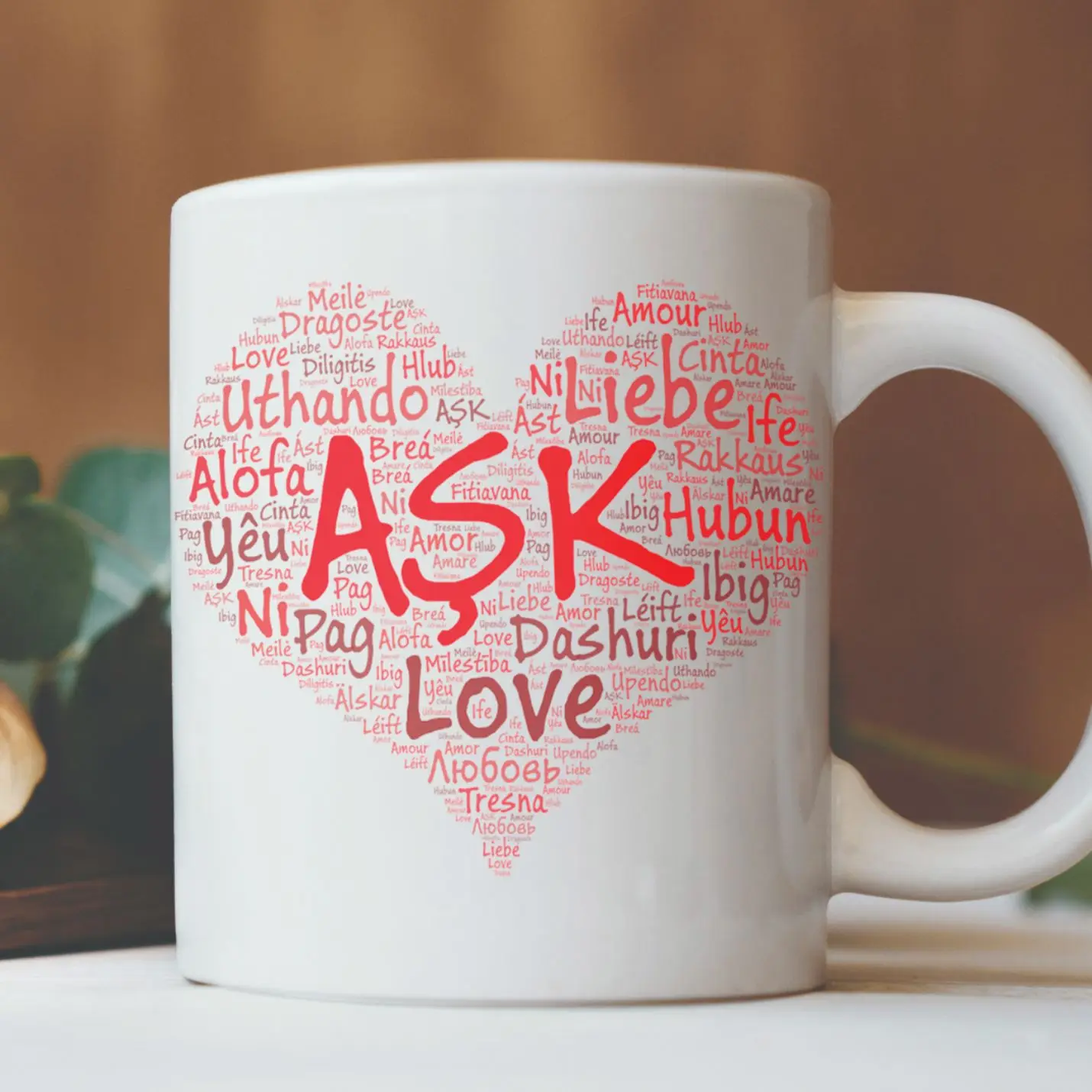 

100 languages Love Romantic White Mug Cup