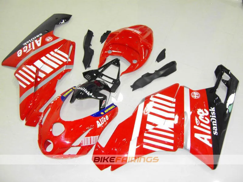 

New ABS Motorcycle whole Fairings Kit Fit for Ducati 749 999 999s 2003 2004 Bodywork set Red white