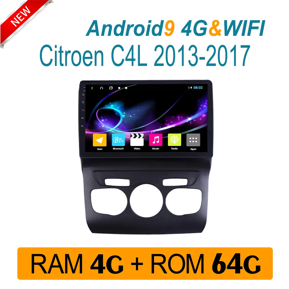 RAM4G автомобильный DVD для Citroen C4L 2013 2017 Мультимедиа GPS навигатор магнитофон IPS RDS am