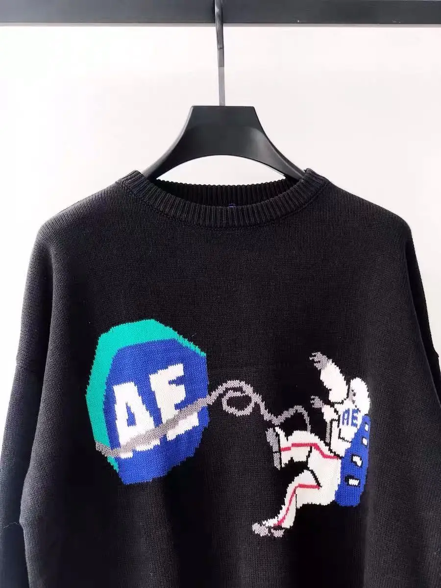 

Ader Error Embroidery Spaceman Loose knit Sweater Men Women High Quality 1:1 Knit Wool Sweater Crewneck Ader Error Sweatshirt