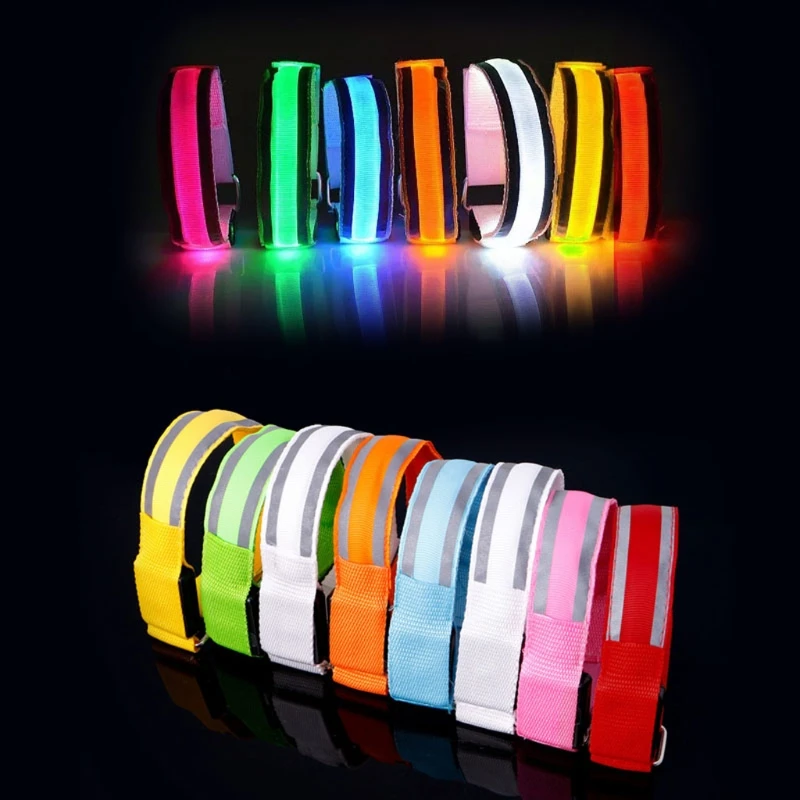 

Reflective LED Light Armband Arm Strap Safety Belt For Night Cycling Running T8NC