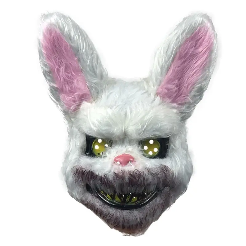 

Unisex Halloween Theme Party Face Mask Horror Bloody Bunny Head Mask Simulation Dagger Scary Cosplay Masquerade Props