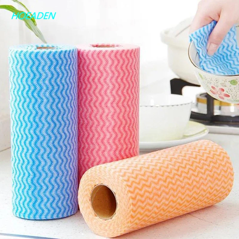 

50pcs/roll of Lazy Daily Necessities Scouring Pad Disposable Cloth Towel Kitchen