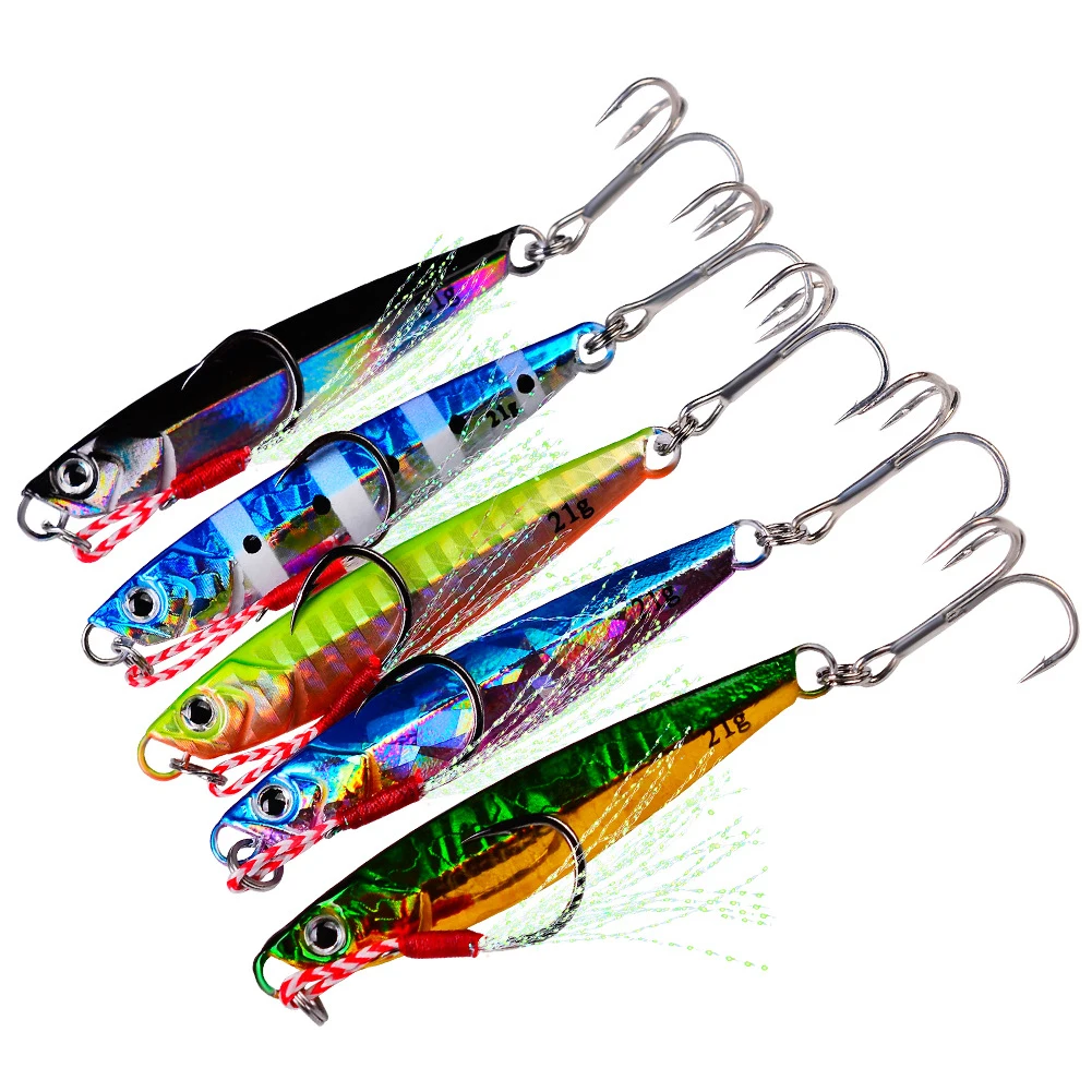 

5Pcs Fishing Lures Swimbaits 7g-10g-14g-17g-21g Casting Jigging Lead Fish Sea Bass Fishing Baits Kit
