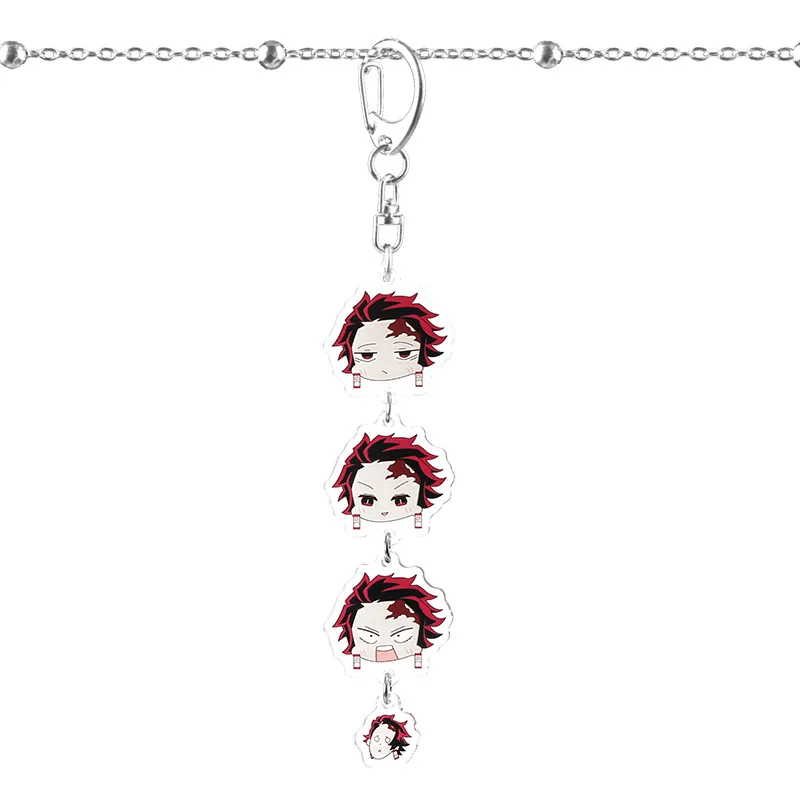 

Demon Slayer: Kimetsu no Yaiba Two-sided Acrylic Keychain Cosplay Anime Pendant Keyring Key Chains Ladies pendant 2020