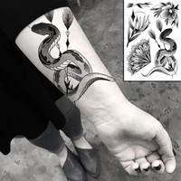 tattoo sticker snake feather arrow moon olive leaf flower element tatoo temporary fake tattoos for women men body art