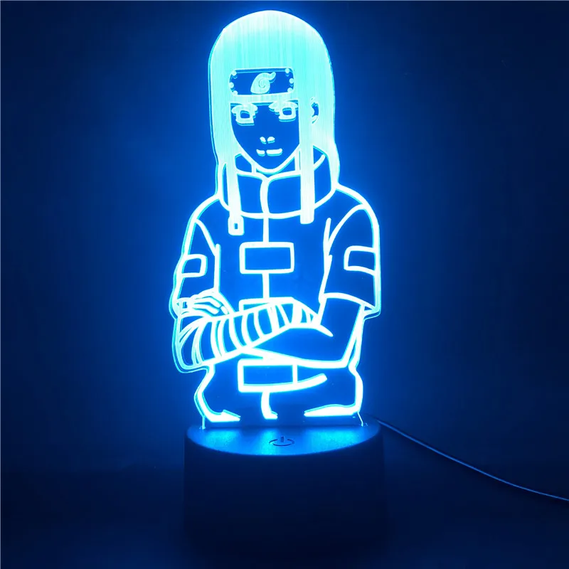 

Naruto Anime LED Night Light for Kids Bedroom Hyuga Neji Figure 3D Lamp Nightlight for Children Colorful Desk Lamp Xmas Gifts