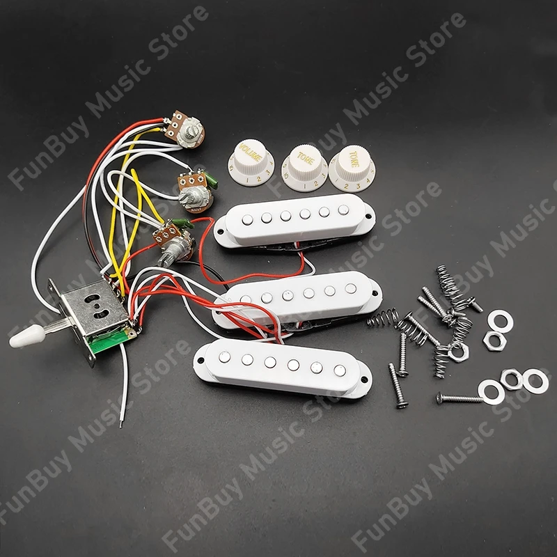 elektrische gitarre pickup kabelbaum prewired 5 weg schalter 2t1v sss pickup für st elektrische gitarre schwarz weiß free global shipping