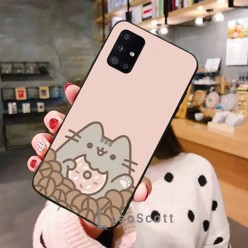 

Cartoon PusheenS Cat Phone Cases For Samsung A50 A51 A71 A31 A21S S8 S9 S10 S20 S21 Plus Fe Ultra 4G 5G