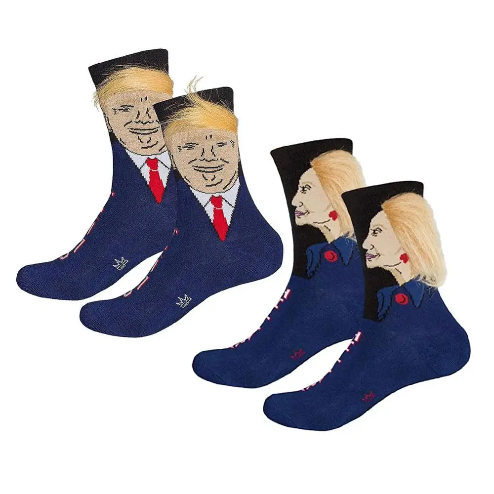 Носки президент Дональд Трамп унисекс забавные Повседневные носки с принтом для