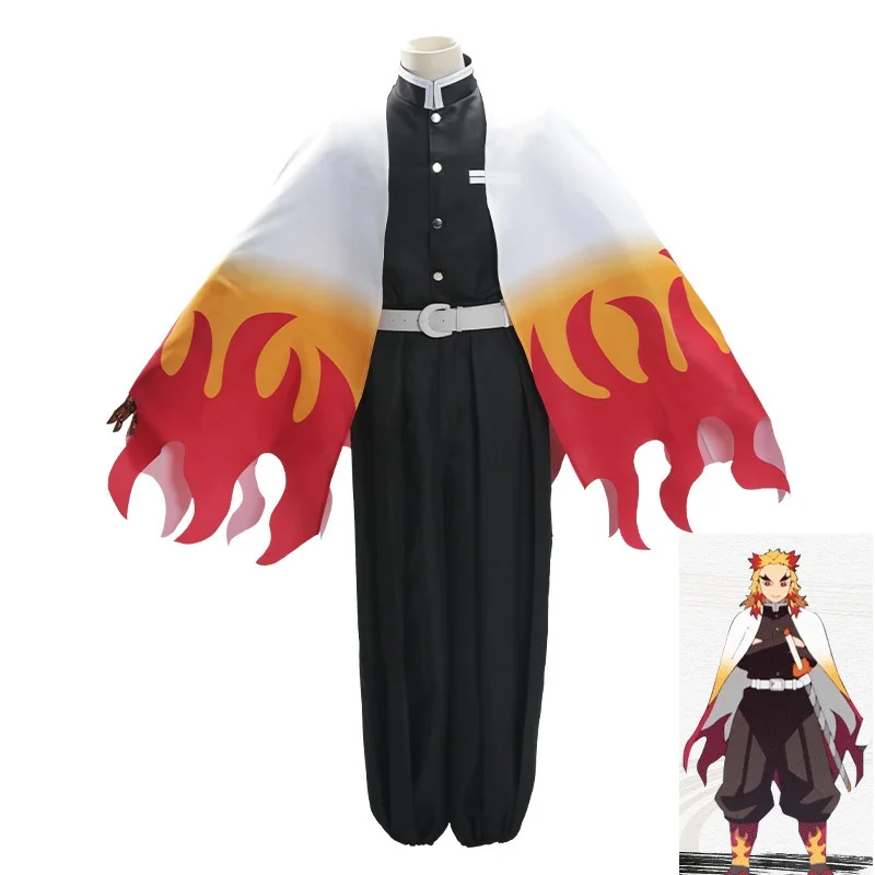 

Костюм для косплея, рассекающий демонов, униформа Rengoku Kyoujurou Kisatsutai, наряды для хэллоуивечерние