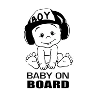 play cool warning baby on board car stickers window funny cute boy automobiles exterior accessories vinyl decals 1812cm t 00169