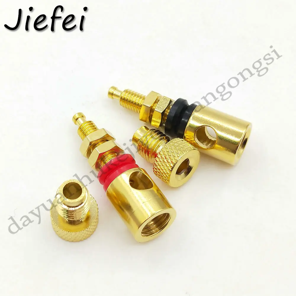 4 50 шт. Штекерный разъем типа банан мм Клеммная колодка из латуни и золота для