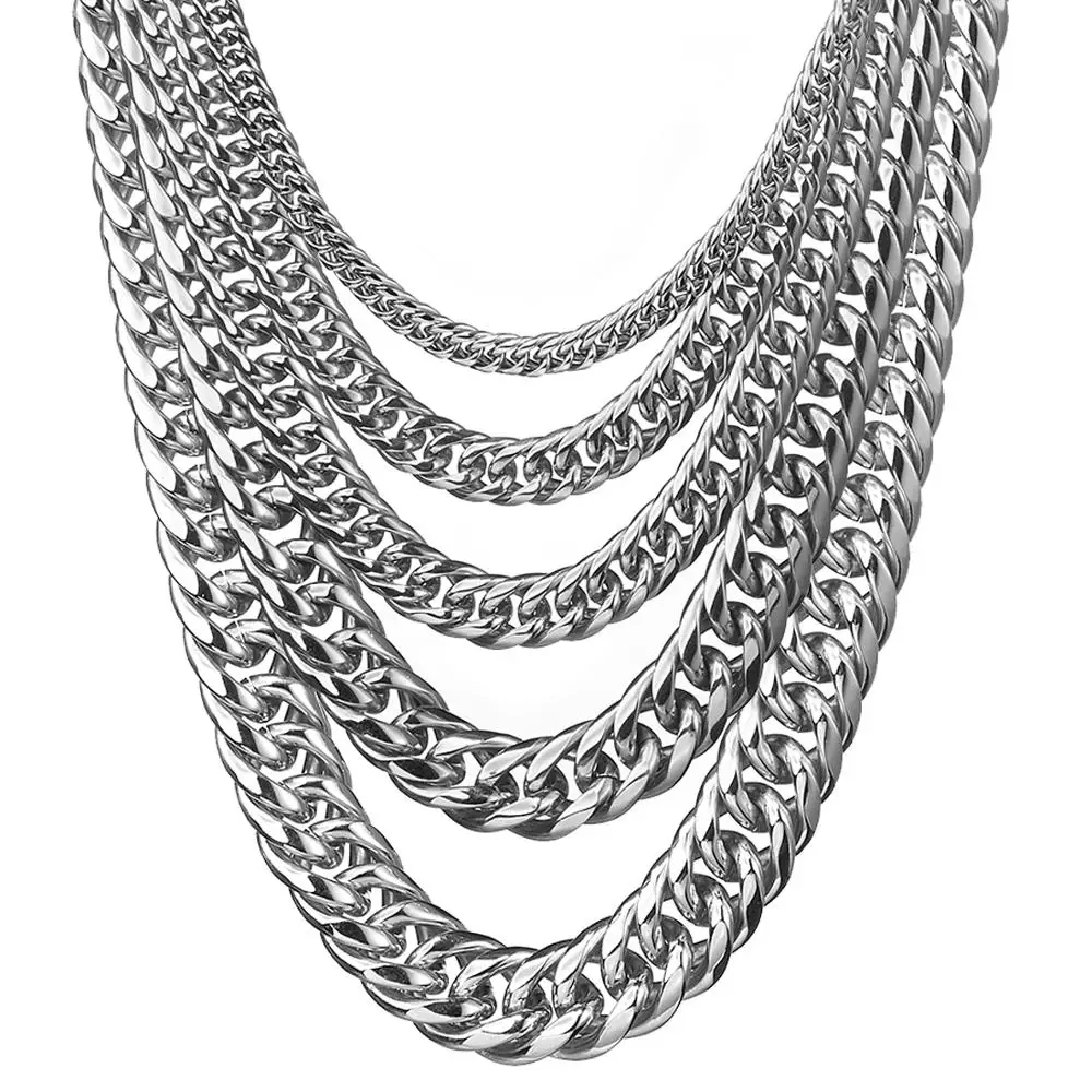 Цепочка мужская из нержавеющей стали ювелирное изделие серебристого цвета с